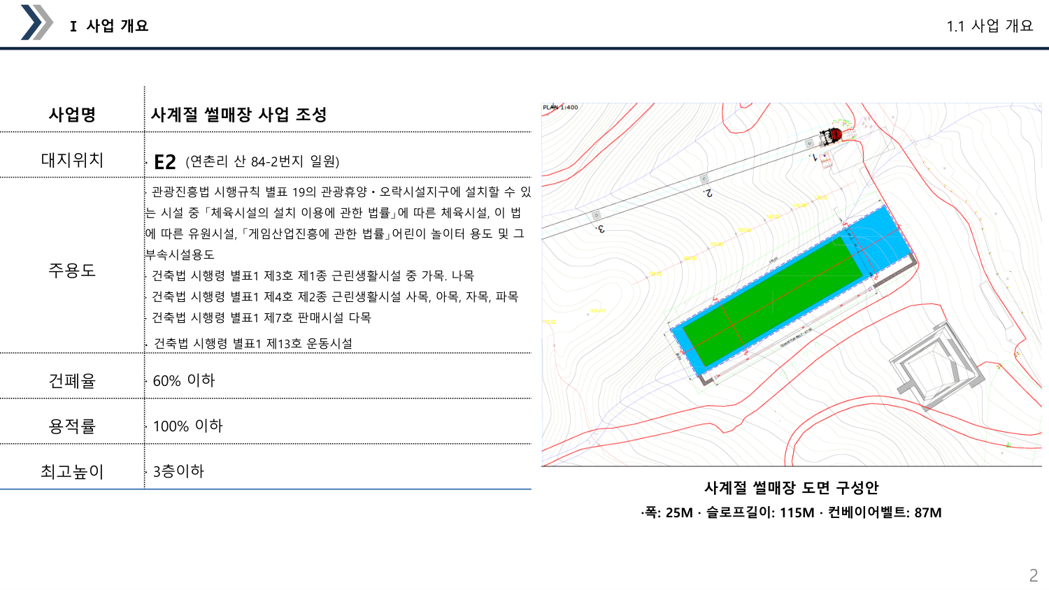 사계절썰매장 도면구성안 및 사업개요